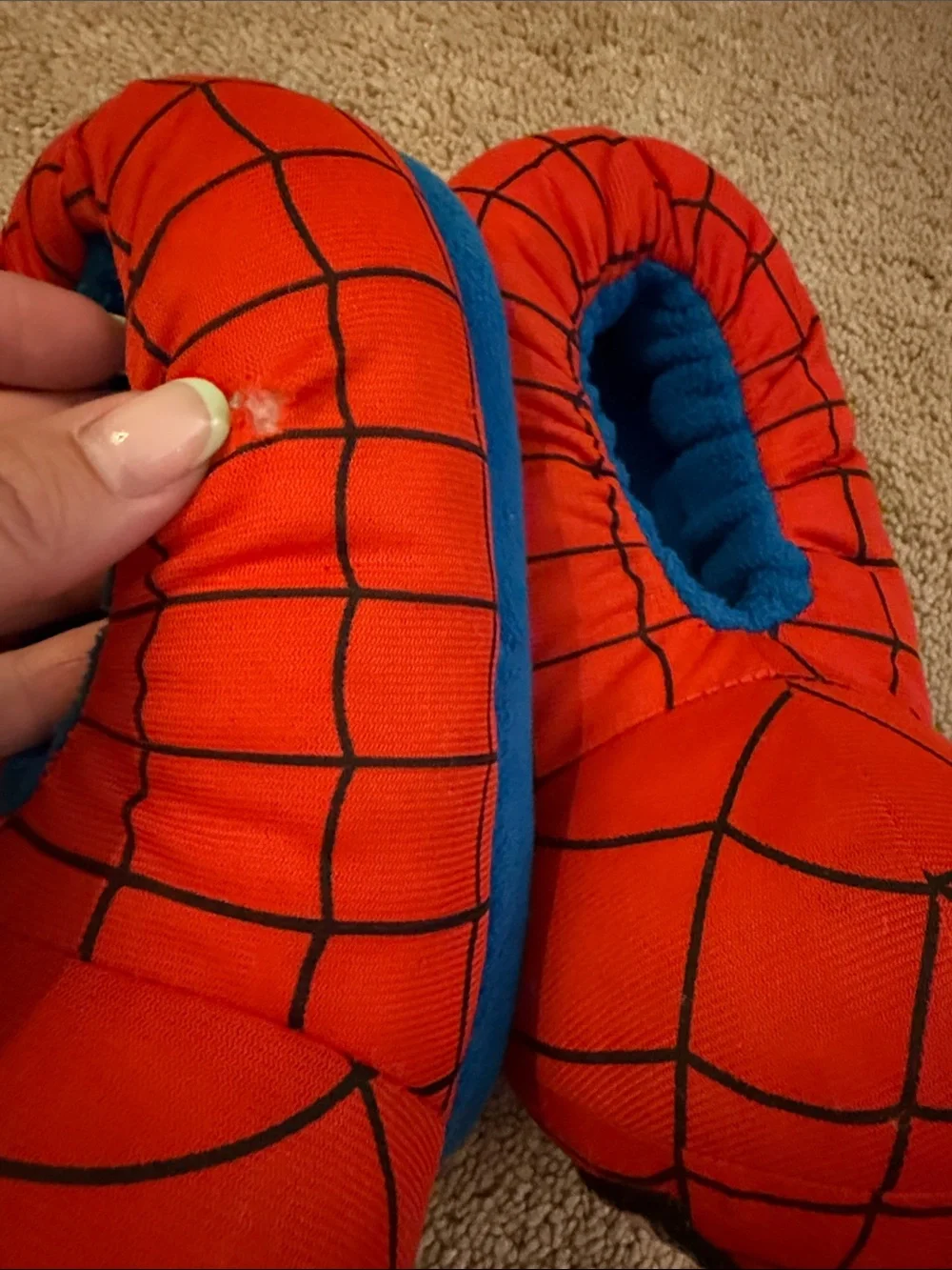 Kids Spider-Themed Red One Piece Slippers